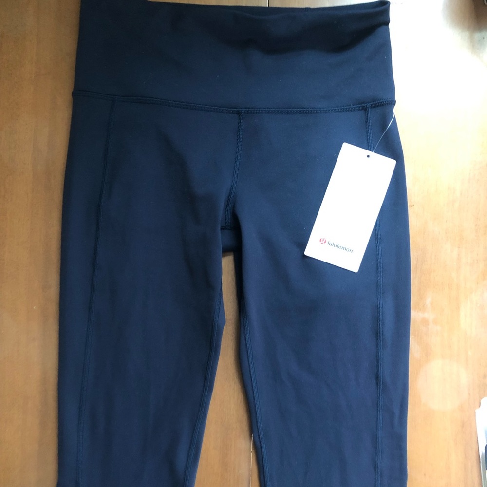 Navy lululemon skinny groove II pants